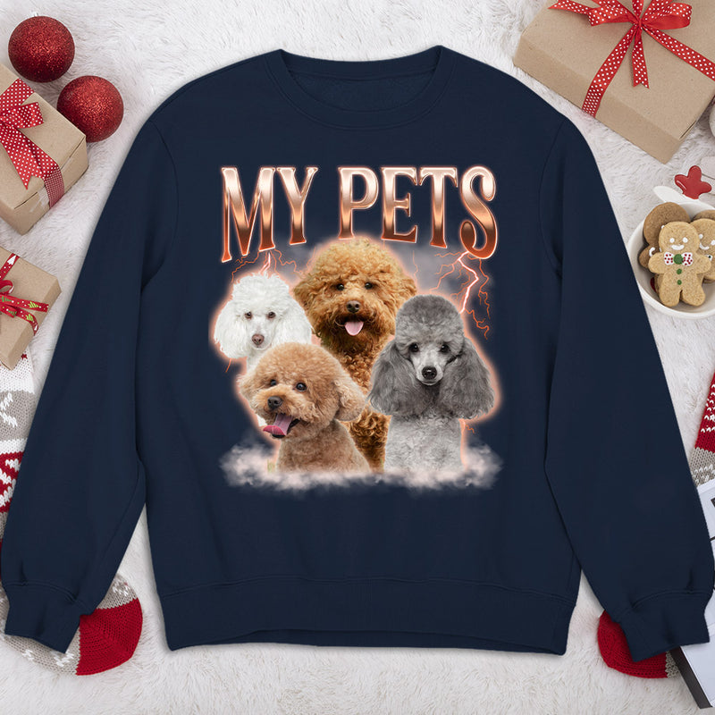 Custom Pet Face Vintage Version 3 - Personalized Custom Sweatshirt