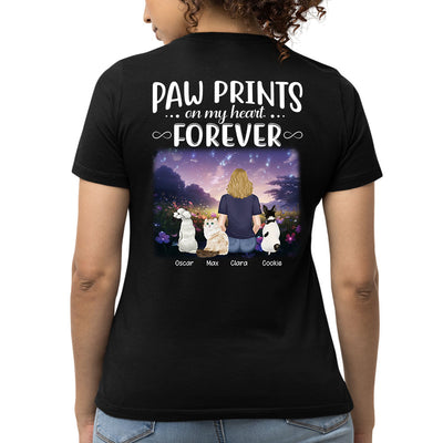 Paw Prints Forever - Personalized Custom Women's T-shirt