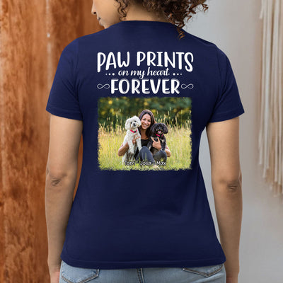 Paw Prints Forever Photo - Personalized Custom Women's T-shirt