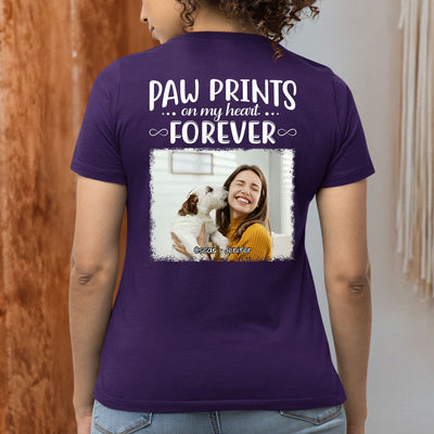 Paw Prints Forever Photo - Personalized Custom Women's T-shirt