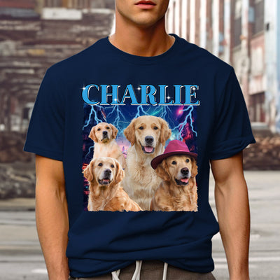 Custom Pet Face Vintage Version 10 - Personalized Custom Unisex T-shirt