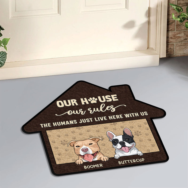 The Humans Just Live Here - Personalized Custom Doormat