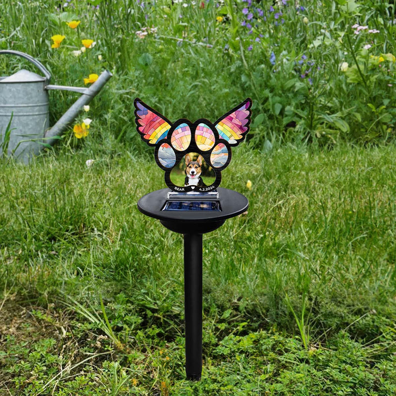 Pawprints On Hearts  - Personalized Custom Solar Light