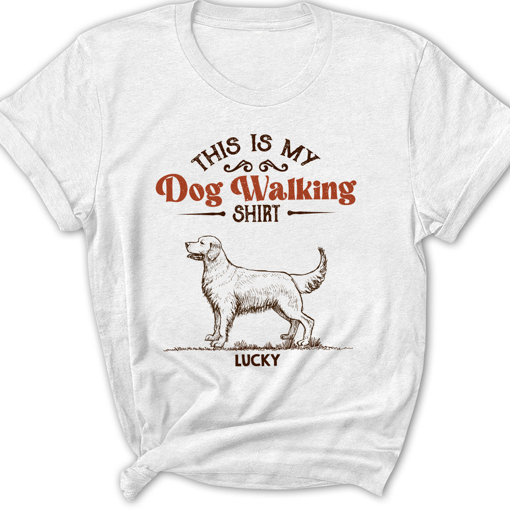 Vintage Dog Walking Shirt - Personalized Custom Women's T-shirt ...