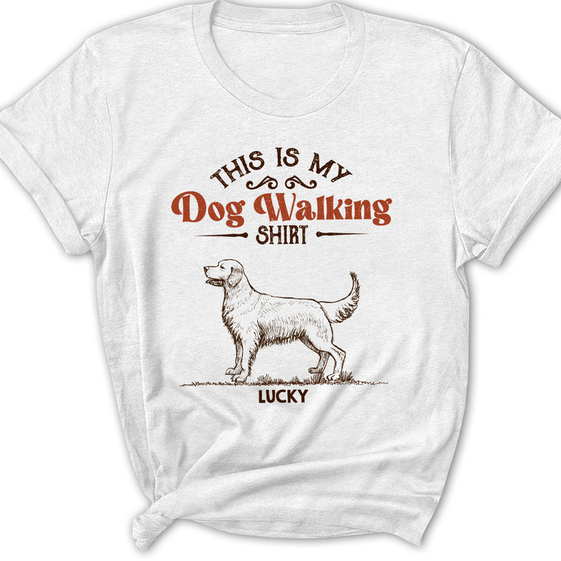 Vintage Dog Walking Shirt - Personalized Custom Women&