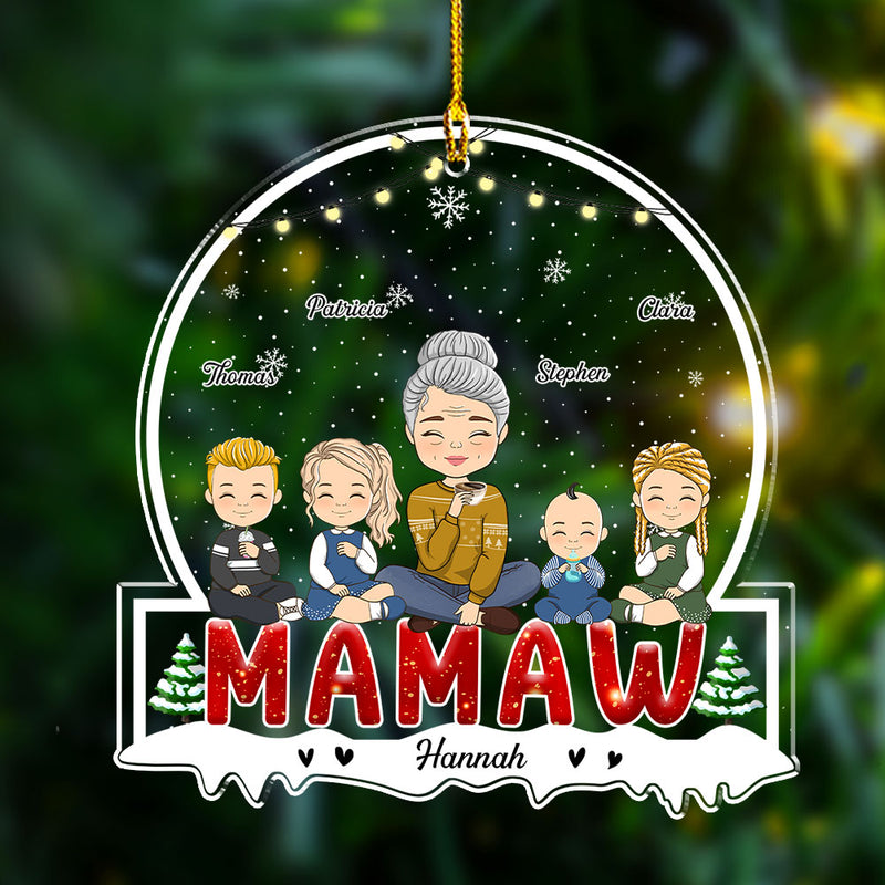 Nana And Kids - Personalized Custom Acrylic Ornament