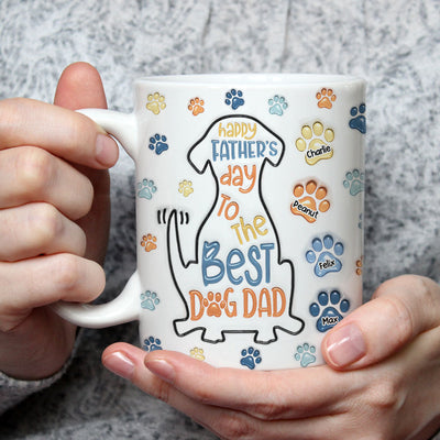 To The Best Dog Dad - Personalized Custom 3D Inflated Effect Mug