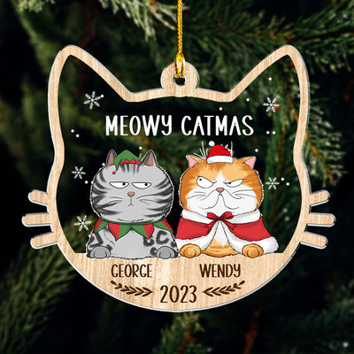 Lovely Meowy Catmas - Personalized Custom Acrylic Ornament