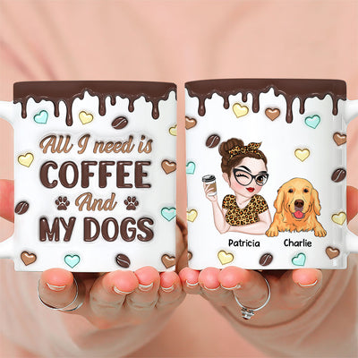 Coffee And Dog - Personalized Custom 3D Inflated Effect Mug