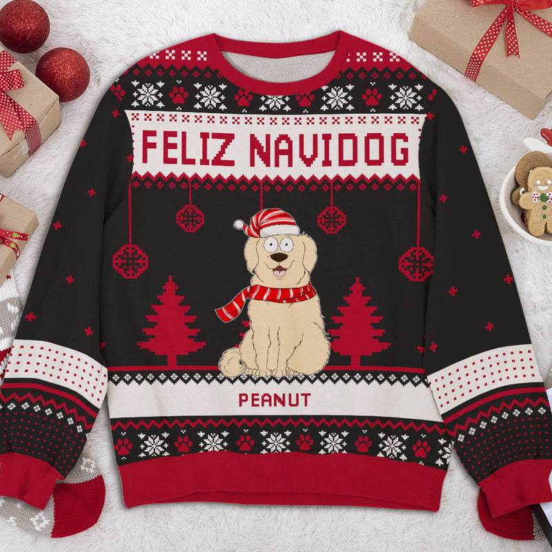 Feliz Navidog 2 - Personalized Custom All-Over-Print Sweatshirt