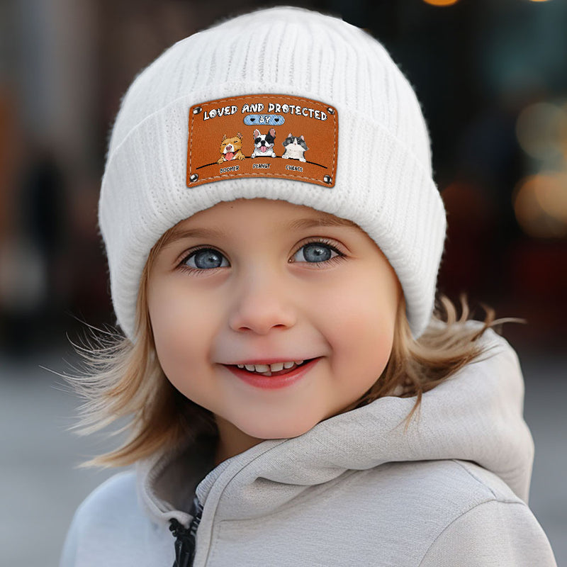 Loved And Protected By Dog - Personalized Custom Beanie