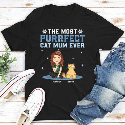 The Most Purrfect Cat Dad Ever - Personalized Custom Unisex T-shirt