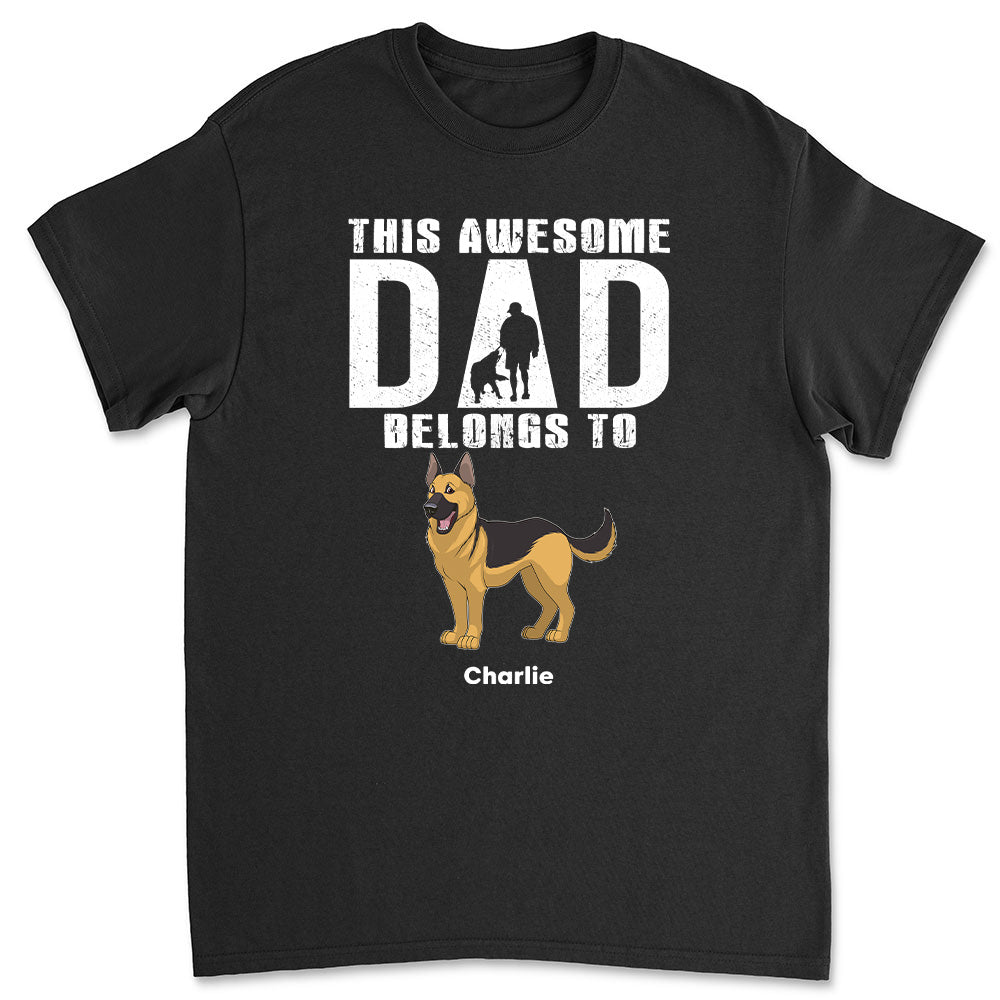 Awesome Dad Belongs To - Personalized Custom Unisex T-shirt 