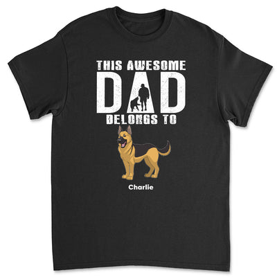 Awesome Dad Belongs To - Personalized Custom Unisex T-shirt