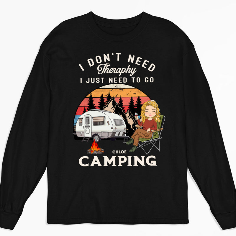 Therapy Camping 2 - Personalized Custom Long Sleeve T-shirt
