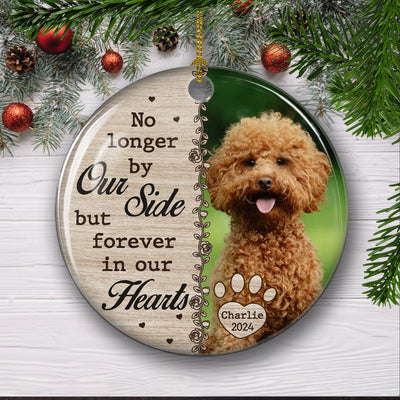 No Longer By Our Side - Personalized Custom Circle Ceramic Ornament