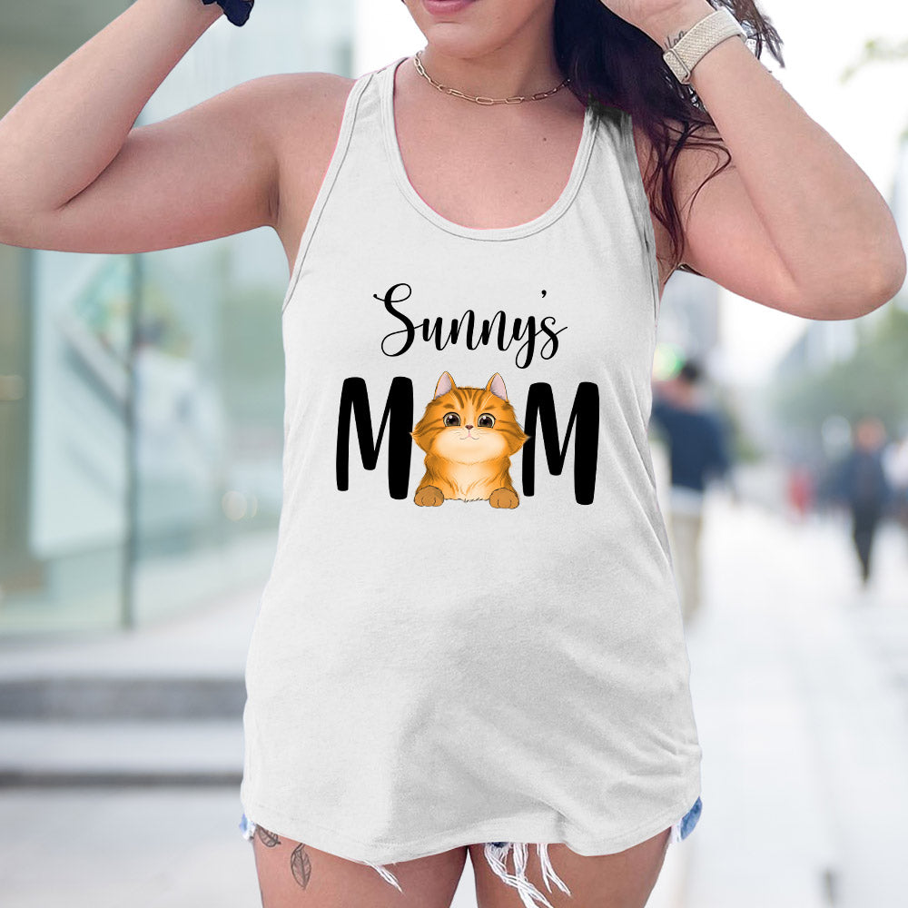 Dog Mom - Personalized Custom Women's Racerback Tank Top