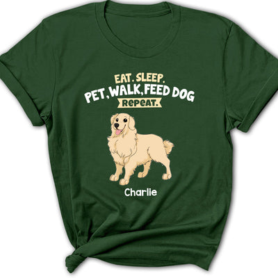 Feed Dog And Repeat - Personalized Custom Women's T-shirt