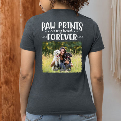 Paw Prints Forever Photo - Personalized Custom Women's T-shirt