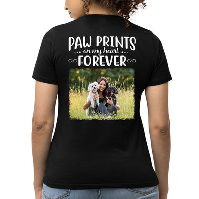 Paw Prints Forever Photo - Personalized Custom Women's T-shirt