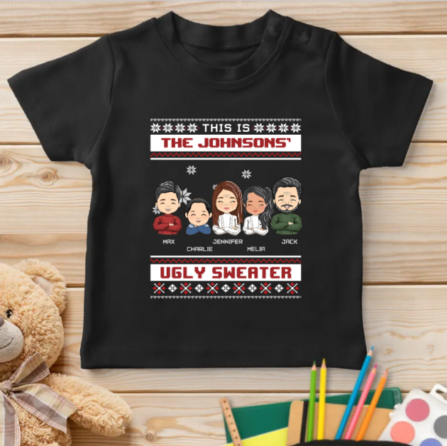 Family Ugly Sweater - Personalized Custom Youth T-shirt