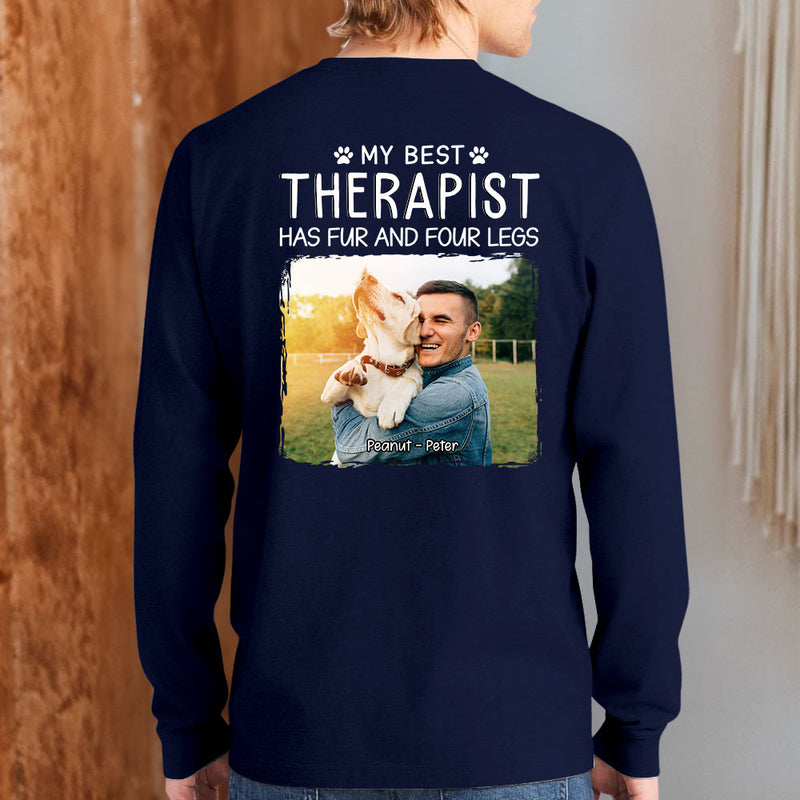 Best Therapist Photo- Personalized Custom Long Sleeve T-shirt