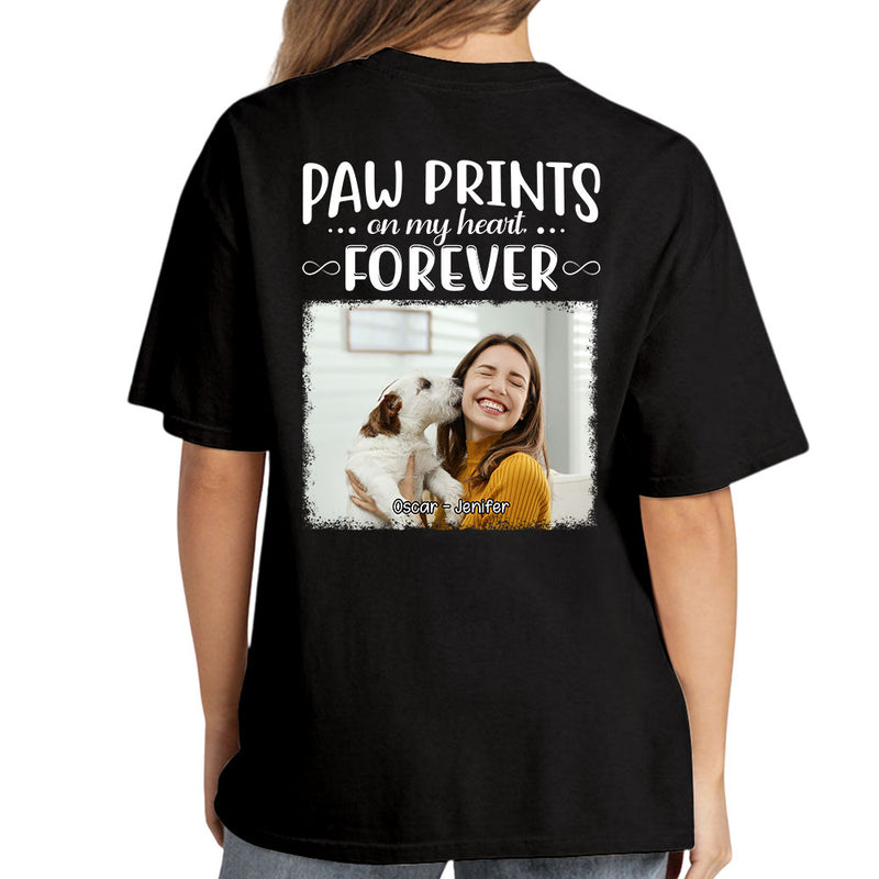 Paw Prints Forever Photo - Personalized Custom Premium T-shirt