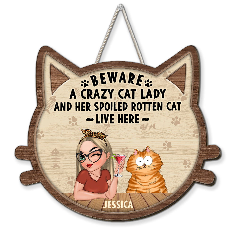 Crazy Cat & Cat Lady - Personalized Custom Wood Sign – PAWSIONATE