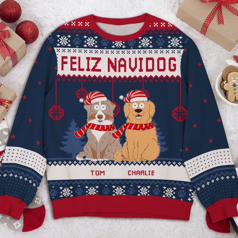 Feliz Navidog 2 - Personalized Custom All-Over-Print Sweatshirt