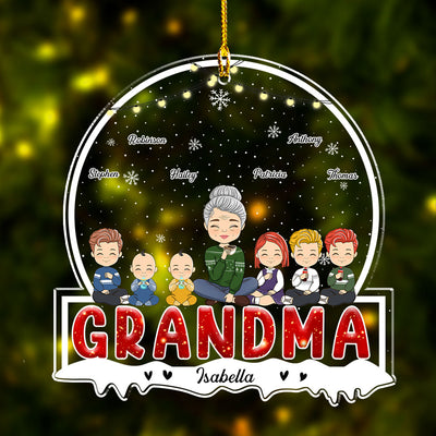 Nana And Kids - Personalized Custom Acrylic Ornament