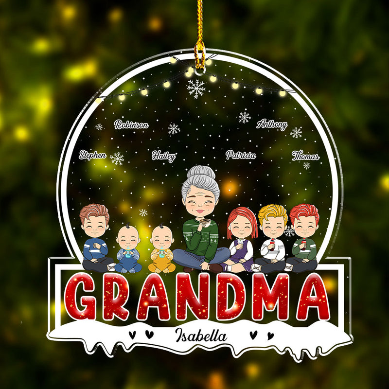 Nana And Kids - Personalized Custom Acrylic Ornament