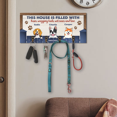 This House Is Filled With Love - Personalized Custom Wooden Key Holder