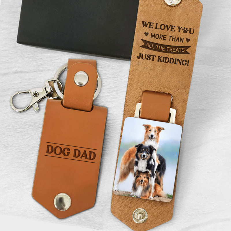 More Than All The Treats - Personalized Leather Photo Keychain