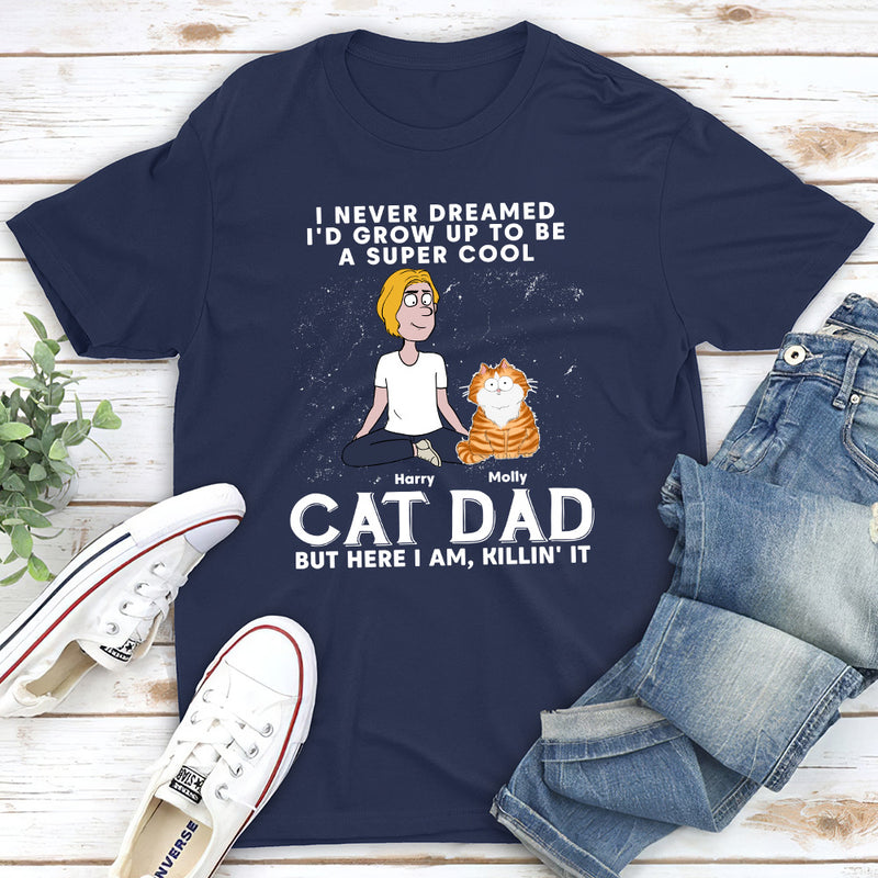 Cool Cat Dad - Personalized Custom Unisex T-shirt