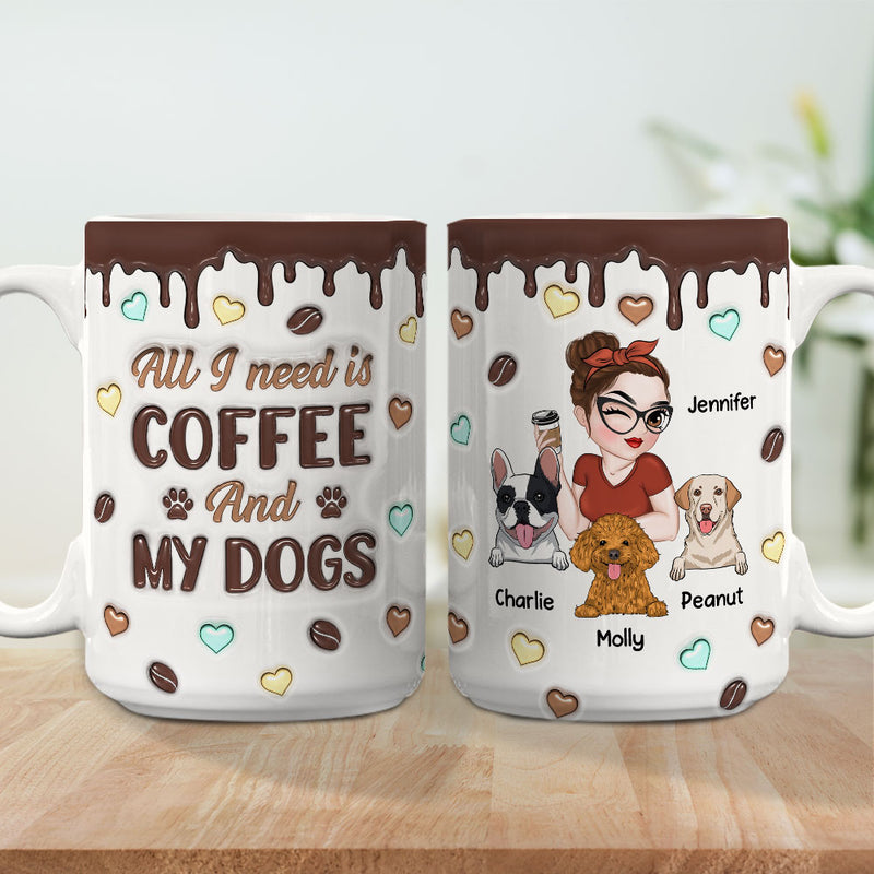 Coffee And Dog - Personalized Custom 3D Inflated Effect Mug