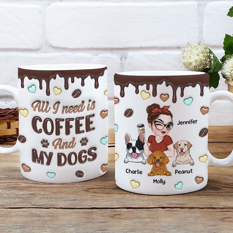 Coffee And Dog - Personalized Custom 3D Inflated Effect Mug