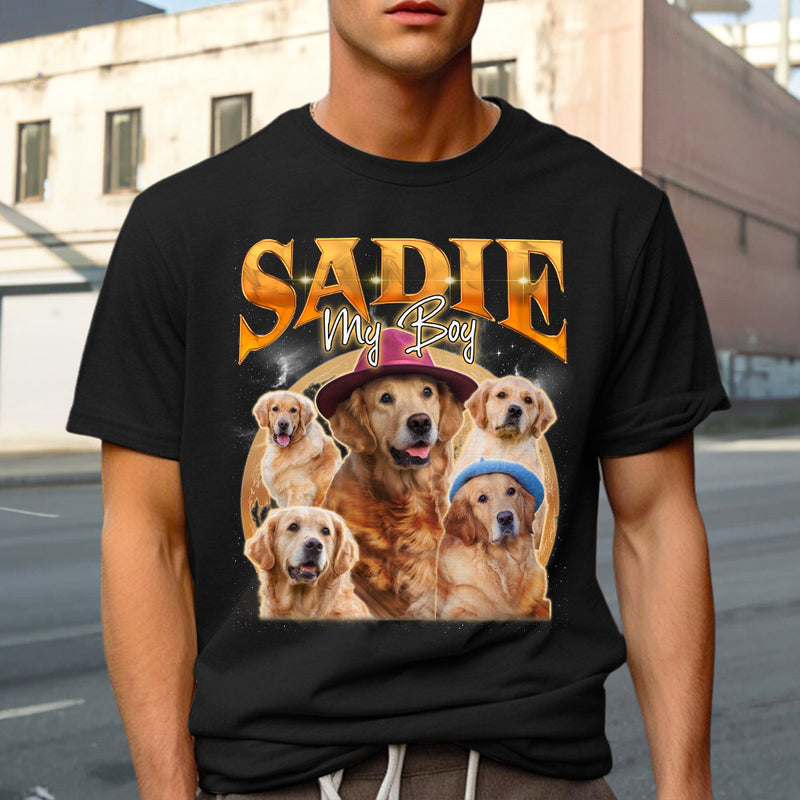 Custom Pet Face Vintage Version 5 - Personalized Custom Premium T-shirt