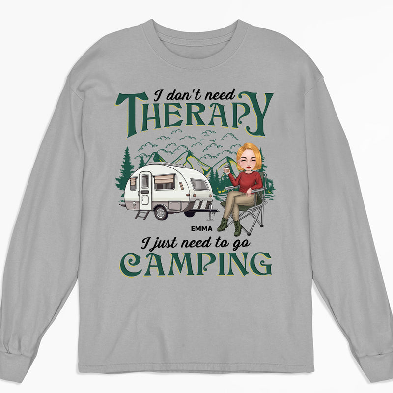 Therapy Camping - Personalized Custom Long Sleeve T-shirt