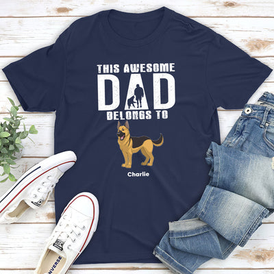 Awesome Dad Belongs To - Personalized Custom Unisex T-shirt