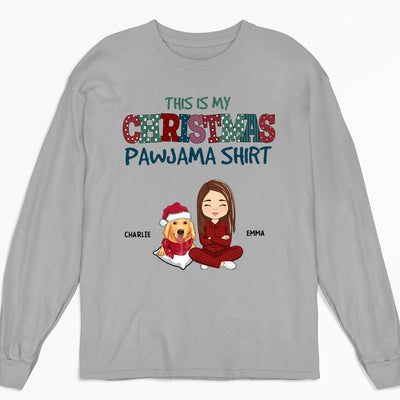 Pets Christmas Pawjama - Personalized Custom Long Sleeve T-shirt