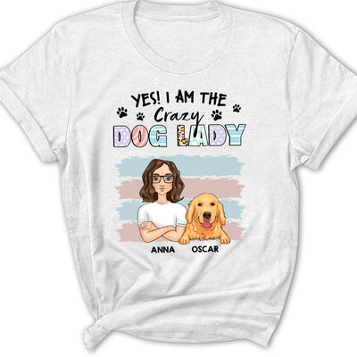 Crazy Lady And Her Dog - Personalized Custom Women's T-shirt