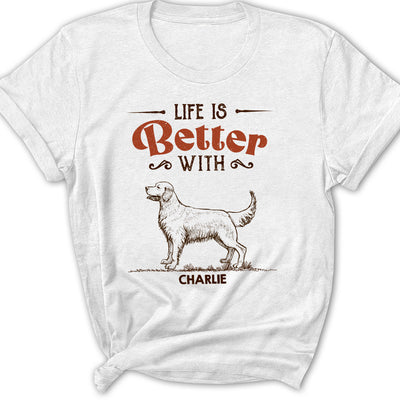 My Life Better With Dogs - Personalized Custom Women's T-shirt