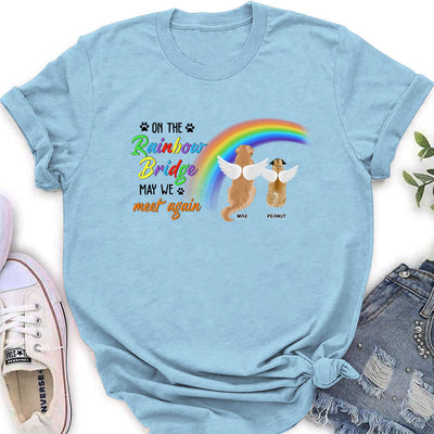 On The Rainbow Bridge - Personalized Custom Women's T-shirt