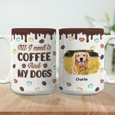 Coffee And Dog Photo - Personalized Custom 3D Inflated Effect Mug