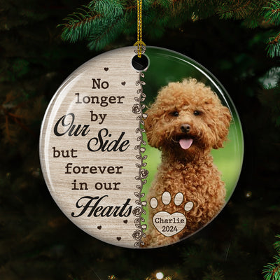 No Longer By Our Side - Personalized Custom Circle Ceramic Ornament