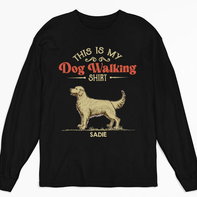 Vintage Dog Walking Shirt 2 - Personalized Custom Long Sleeve T-shirt