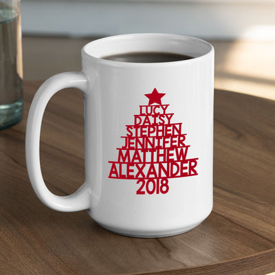 Custom Name On Christmas Tree - Personalized Custom Coffee Mug