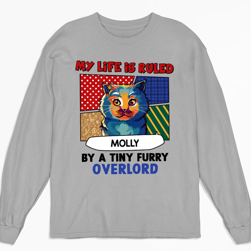 Pop Art Ruled By Cat - Personalized Custom Long Sleeve T-shirt