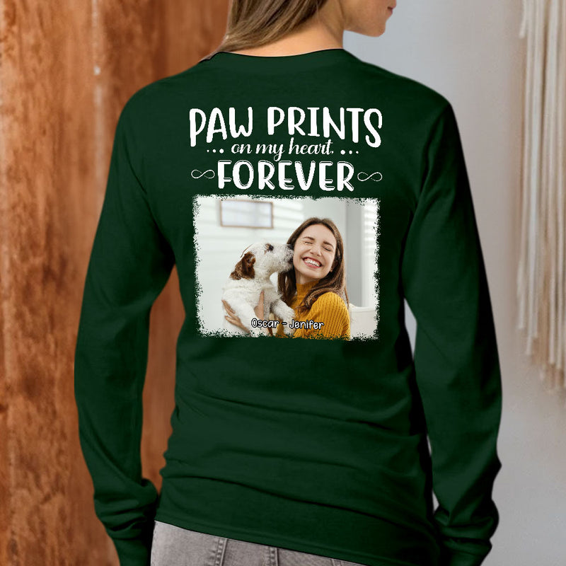 Paw Prints Forever Photo - Personalized Custom Long Sleeve T-shirt