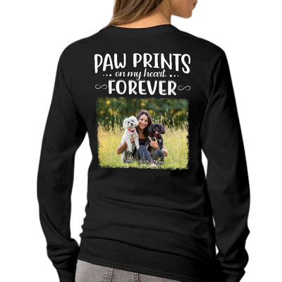 Paw Prints Forever Photo - Personalized Custom Long Sleeve T-shirt